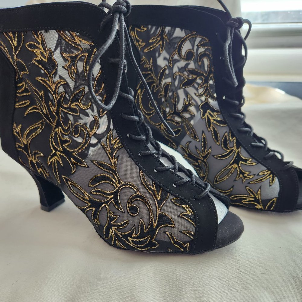 Women's Suede Leatherette Ballroom Heel - DanceandSWAY